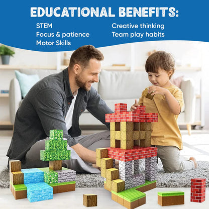 Magnetic Building Blocks Mine World Magnet Cube Set