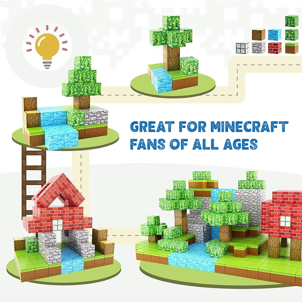 Magnetic Building Blocks Mine World Magnet Cube Set