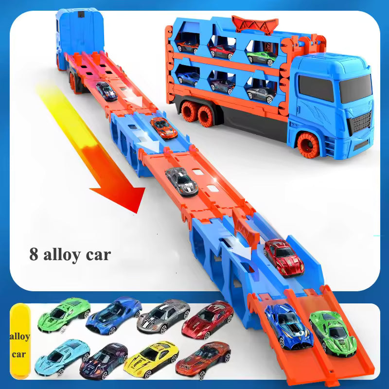 Large Car Transporter Truck with Folding Race Track