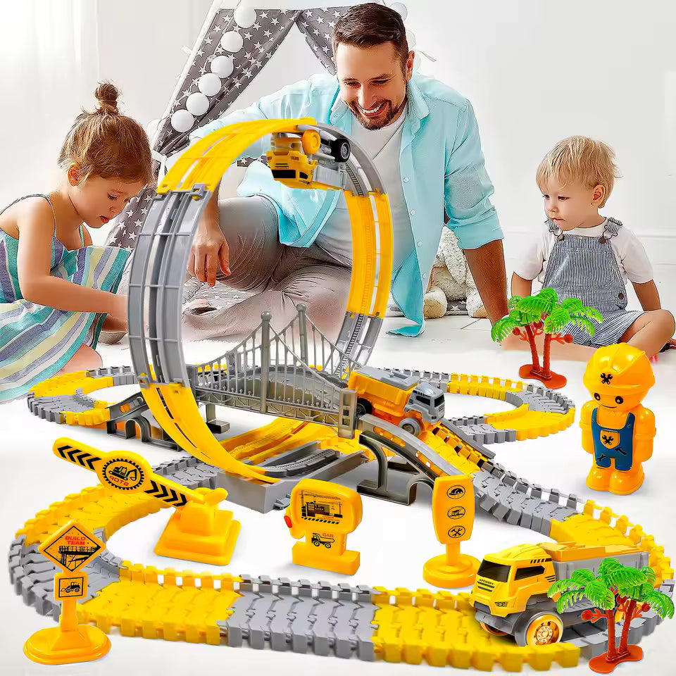 Magic Track Toy with Engineering Cars.
