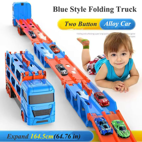 Large Car Transporter Truck with Folding Race Track