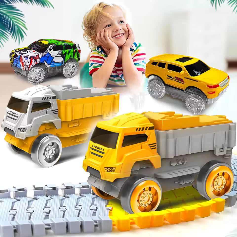 Magic Track Toy with Engineering Cars.