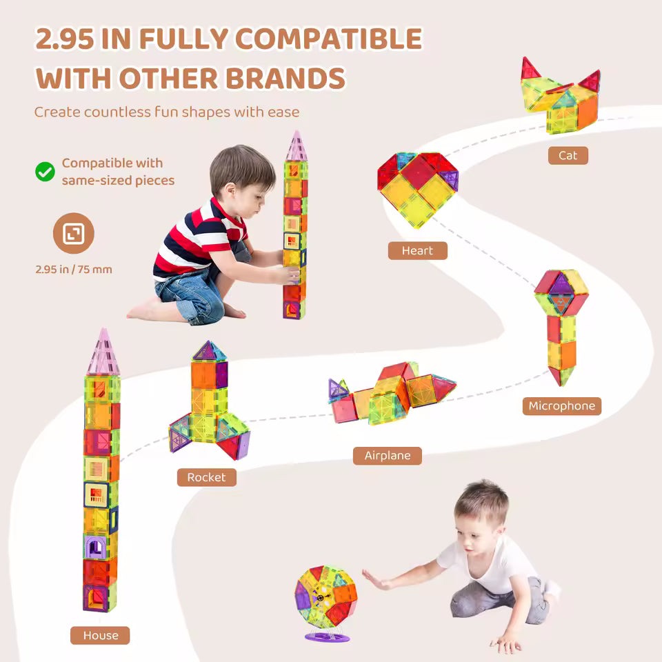 SucceBuy 121PCS Magnetic Building Blocks Set