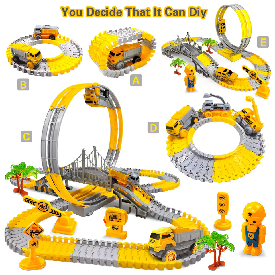 Magic Track Toy with Engineering Cars.