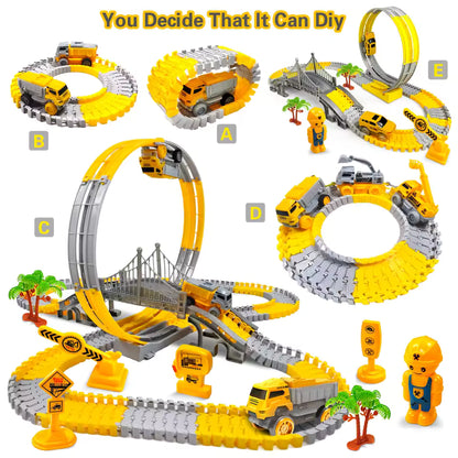 Magic Track Toy with Engineering Cars.