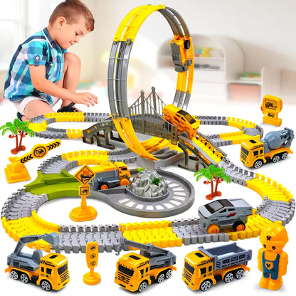 Magic Track Toy with Engineering Cars.