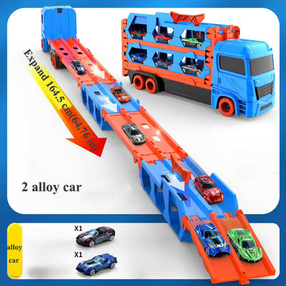 Large Car Transporter Truck with Folding Race Track